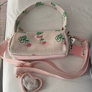 Juicy Couture Pink and Cream Cherry Shoulder Bag